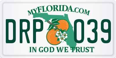 FL license plate DRPO39