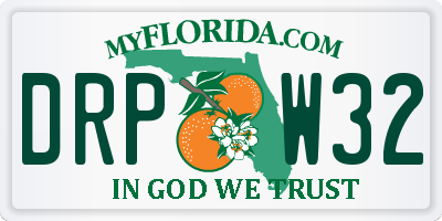 FL license plate DRPW32