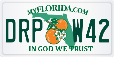 FL license plate DRPW42