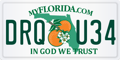 FL license plate DRQU34