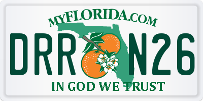 FL license plate DRRN26