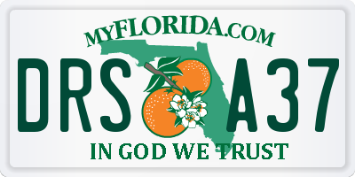 FL license plate DRSA37