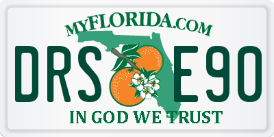 FL license plate DRSE90