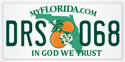 FL license plate DRSO68