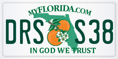FL license plate DRSS38