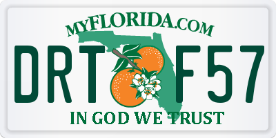 FL license plate DRTF57
