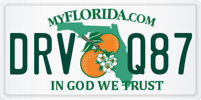 FL license plate DRVQ87