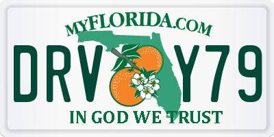 FL license plate DRVY79