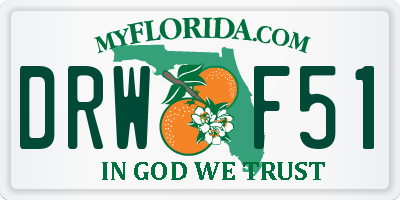 FL license plate DRWF51