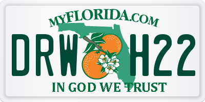 FL license plate DRWH22