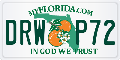 FL license plate DRWP72