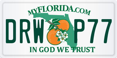 FL license plate DRWP77