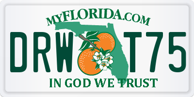 FL license plate DRWT75