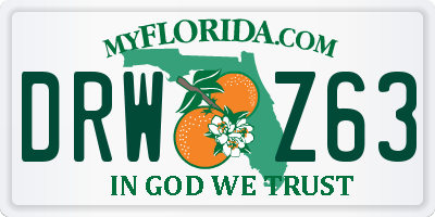 FL license plate DRWZ63