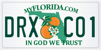 FL license plate DRXC01