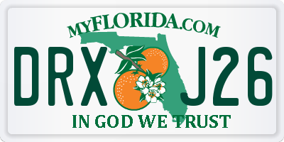 FL license plate DRXJ26