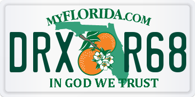FL license plate DRXR68