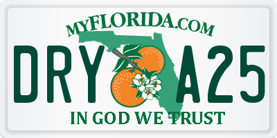 FL license plate DRYA25