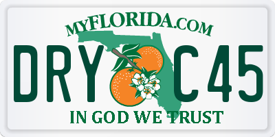 FL license plate DRYC45