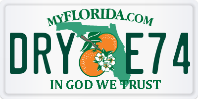 FL license plate DRYE74