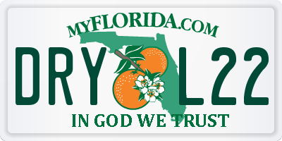 FL license plate DRYL22