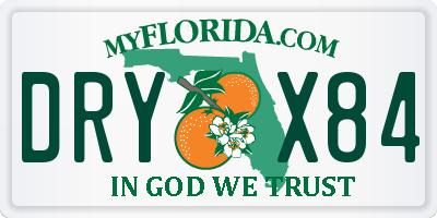 FL license plate DRYX84