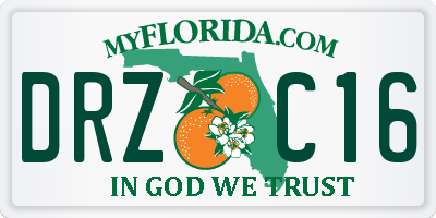 FL license plate DRZC16