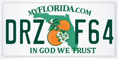 FL license plate DRZF64