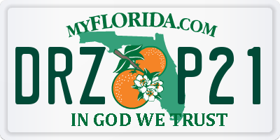 FL license plate DRZP21