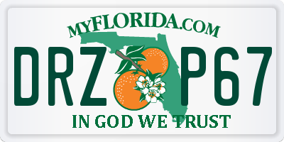 FL license plate DRZP67