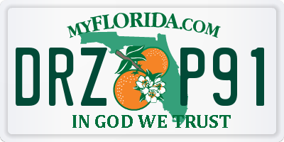 FL license plate DRZP91