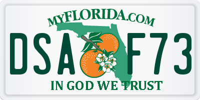 FL license plate DSAF73