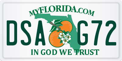 FL license plate DSAG72