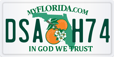 FL license plate DSAH74