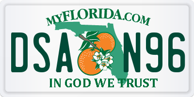 FL license plate DSAN96
