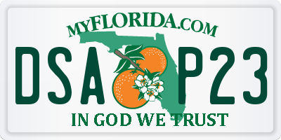 FL license plate DSAP23