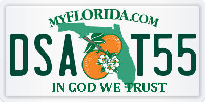 FL license plate DSAT55