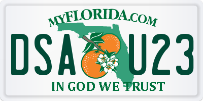 FL license plate DSAU23
