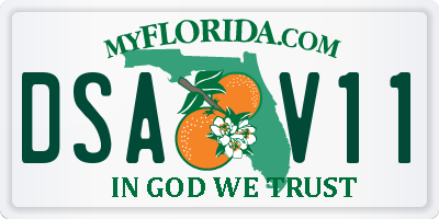 FL license plate DSAV11