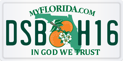 FL license plate DSBH16