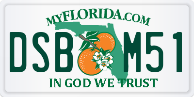 FL license plate DSBM51
