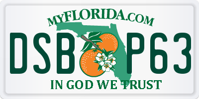 FL license plate DSBP63