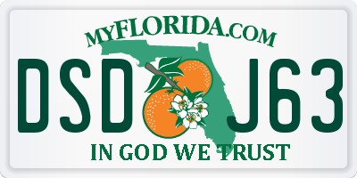 FL license plate DSDJ63