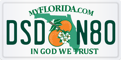 FL license plate DSDN80