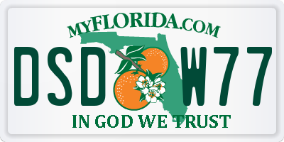 FL license plate DSDW77