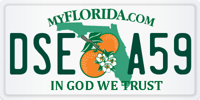 FL license plate DSEA59