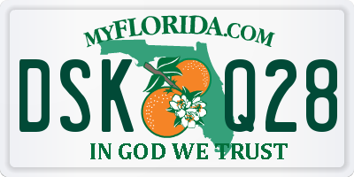 FL license plate DSKQ28