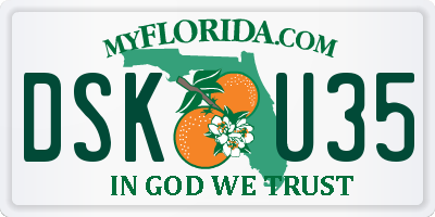 FL license plate DSKU35