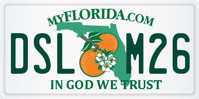 FL license plate DSLM26