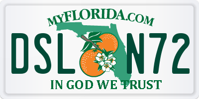 FL license plate DSLN72